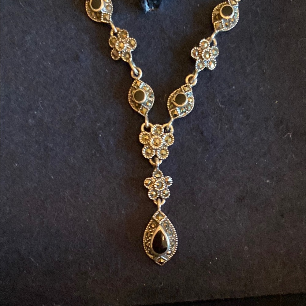 Source Unknown Sterling Silver Marcasite Jewelry … - image 4